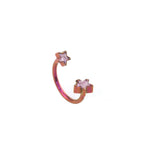 Double Pentagram CZ Titanium Horseshoe Ring - pink-1