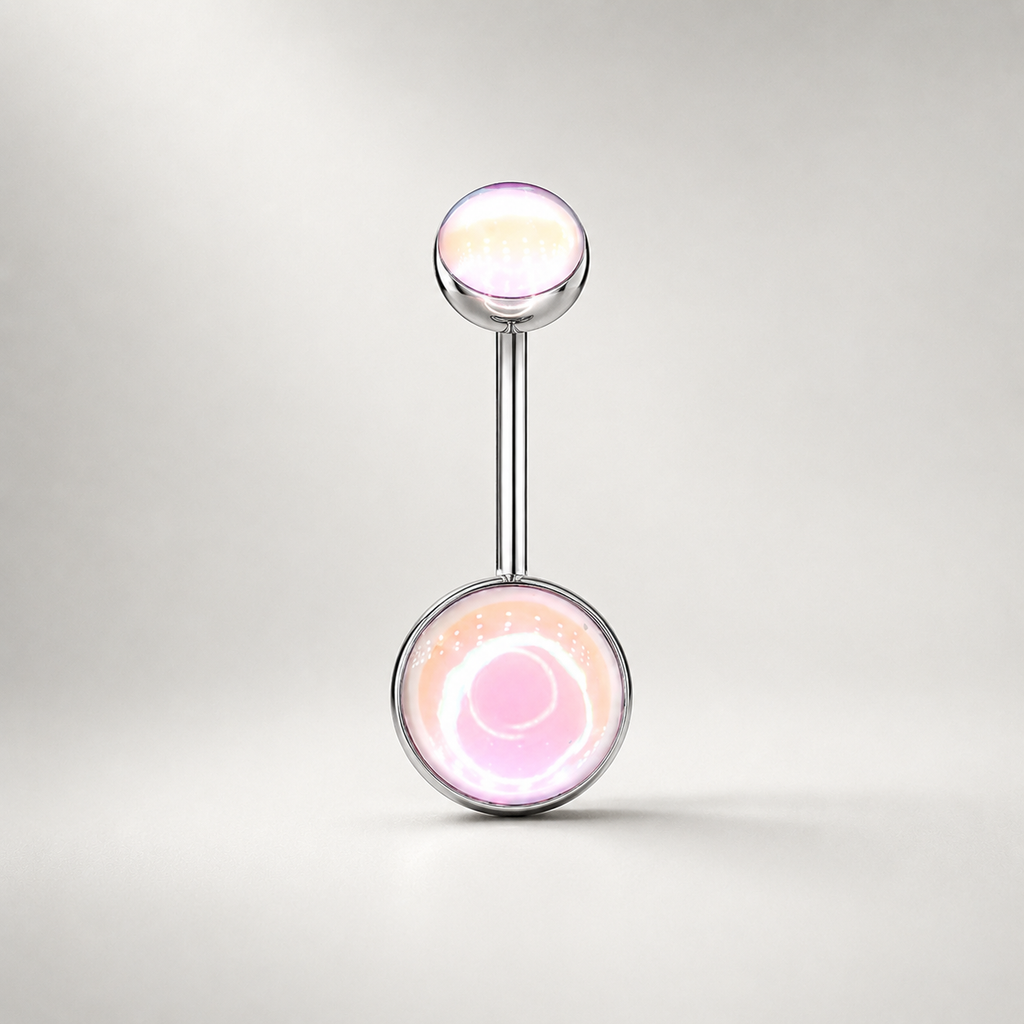 Rainbow Moonstone Navel Ring