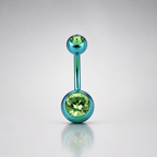 Bauchnabelpiercing aus Titan mit Zirkonia-Kristall 