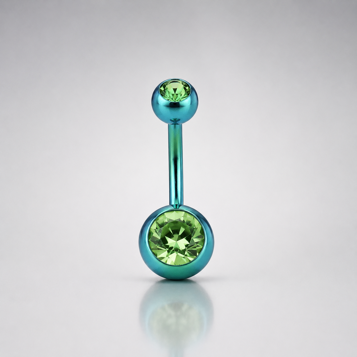 Bauchnabelpiercing aus Titan mit Zirkonia-Kristall 
