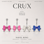 Butterfly Crystal Titanium Belly Ring
