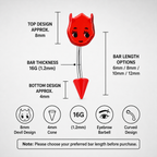 Crux - Red Little Demon Stainless Steel Rook Stud