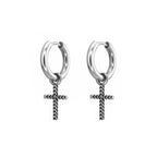 Woven Cross Pendant stainless steel Earrings - Woven Cross Pendant stainless steel Earrings - Set by CRUXJEWELRY
