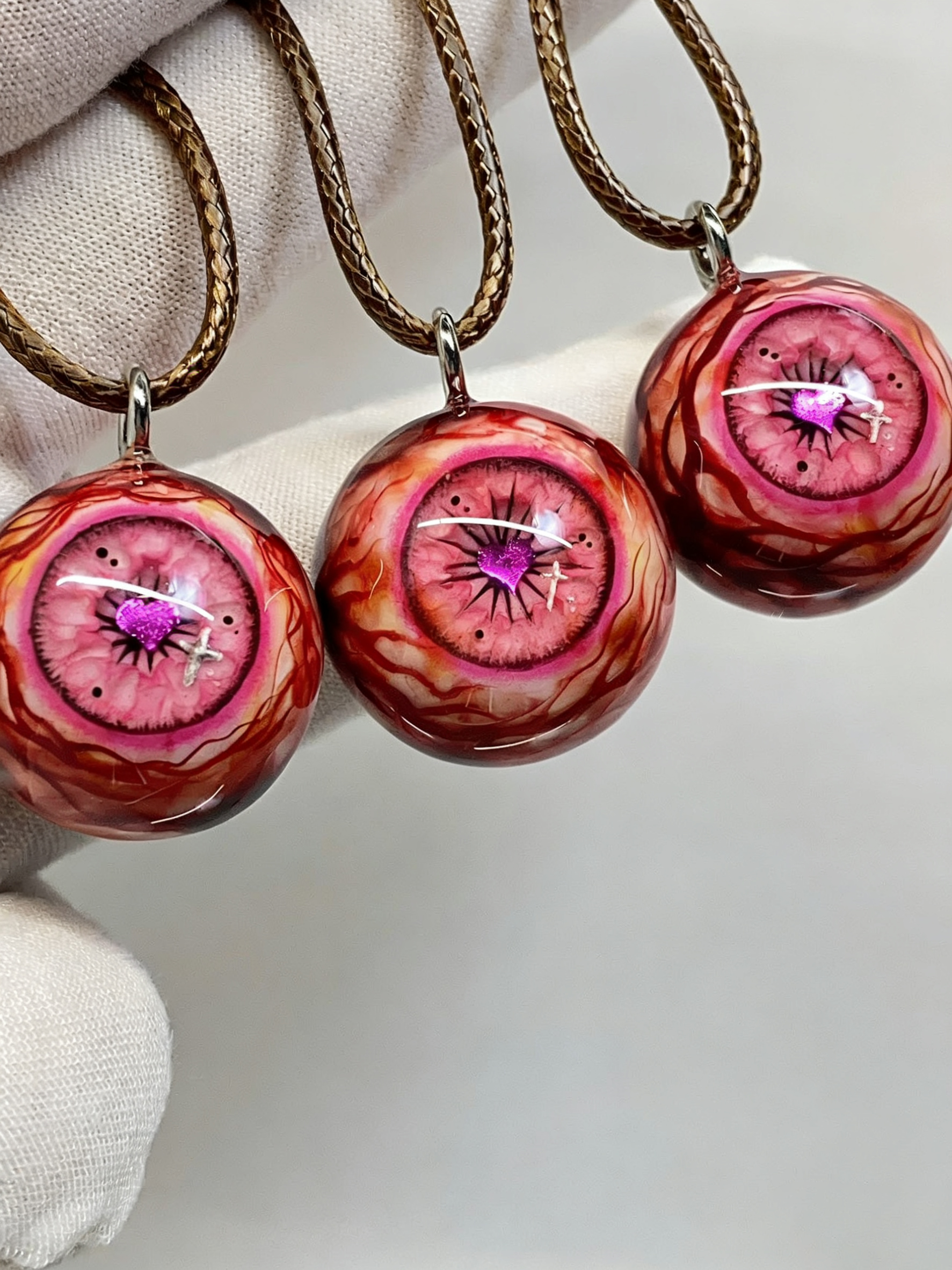 Cthulhu-Auge – Halskette mit blutiger Doppelpupille