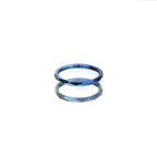 Engraved Wavy Titanium Segment Hoop - Engraved Wavy Titanium Segment Hoop - Blue-White Gradient by CRUXJEWELRY