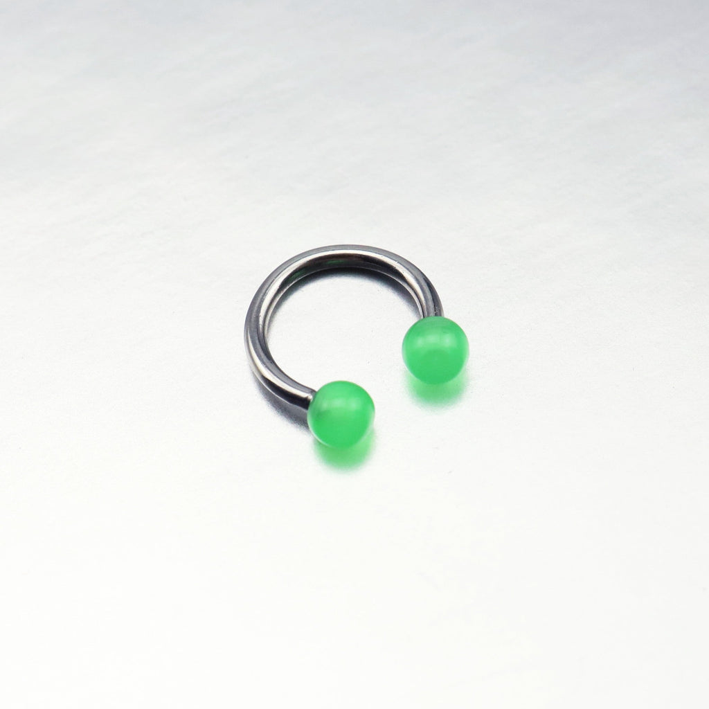 Acrylic Glow Ball Septum Ring - Acrylic Glow Ball Septum Ring - Light Green / 8mm by CRUXJEWELRY