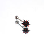Spiked ball Silicone tongue stud - Spiked ball Silicone tongue stud - Black / 10 mm by CRUXJEWELRY