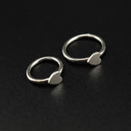 Basic Heart Sterling Silver Stainless Steel Segment Hoop - Basic Heart Sterling Silver Stainless Steel Segment Hoop - 6mm by CRUXJEWELRY