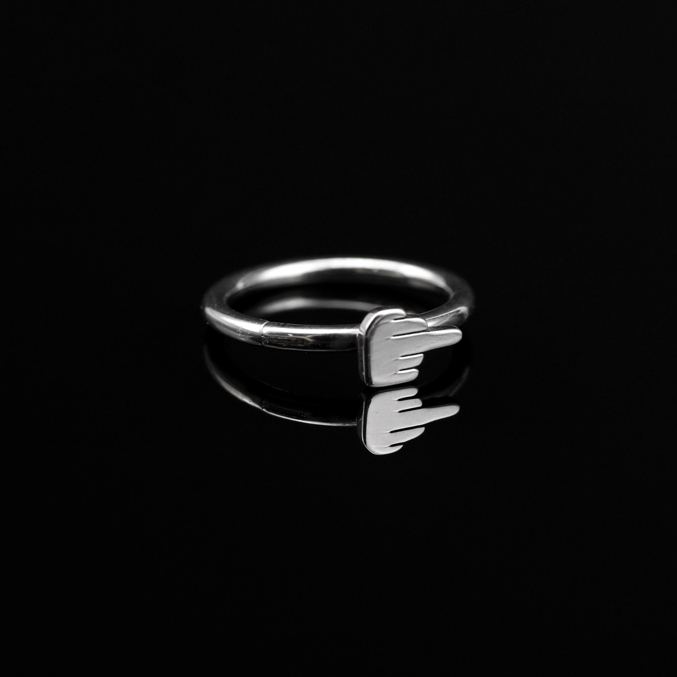 Middle Finger Stainless Steel Segment Hoop - Middle Finger Stainless Steel Segment Hoop - 8mm by CRUXJEWELRY