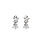 Gold Plated Double Layer CZ Pentagram Ear Studs - Gold Plated Double Layer CZ Pentagram Ear Studs - Sliver / Set by CRUXJEWELRY