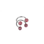 Colorful Full CZ Ball Horseshoe Ring - Colorful Full CZ Ball Horseshoe Ring - Red / 8mm by CRUXJEWELRY