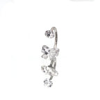 Butterfly CZ Internally Threaded Titanium Horseshoe Ring - Butterfly CZ Internally Threaded Titanium Horseshoe Ring - White by CRUXJEWELRY