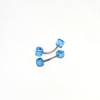 Acrylic Colorful Dice Externally Threaded Brow Studs - Acrylic Colorful Dice Externally Threaded Brow Studs - Blue / 6mm by CRUXJEWELRY