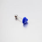 Heart-shaped Acrylic Tongue Stud - Heart-shaped Acrylic Tongue Stud - Sapphire Blue / 12mm by CRUXJEWELRY