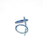 Cross CZ Titanium Clicker Nose Hoop - Cross CZ Titanium Clicker Nose Hoop - Deep Blue / 8mm by CRUXJEWELRY