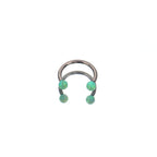 16G Opal Internally Threaded Horseshoe Ring - 16G Opal Internally Threaded Horseshoe Ring - Elf Green / 8mm by CRUXJEWELRY