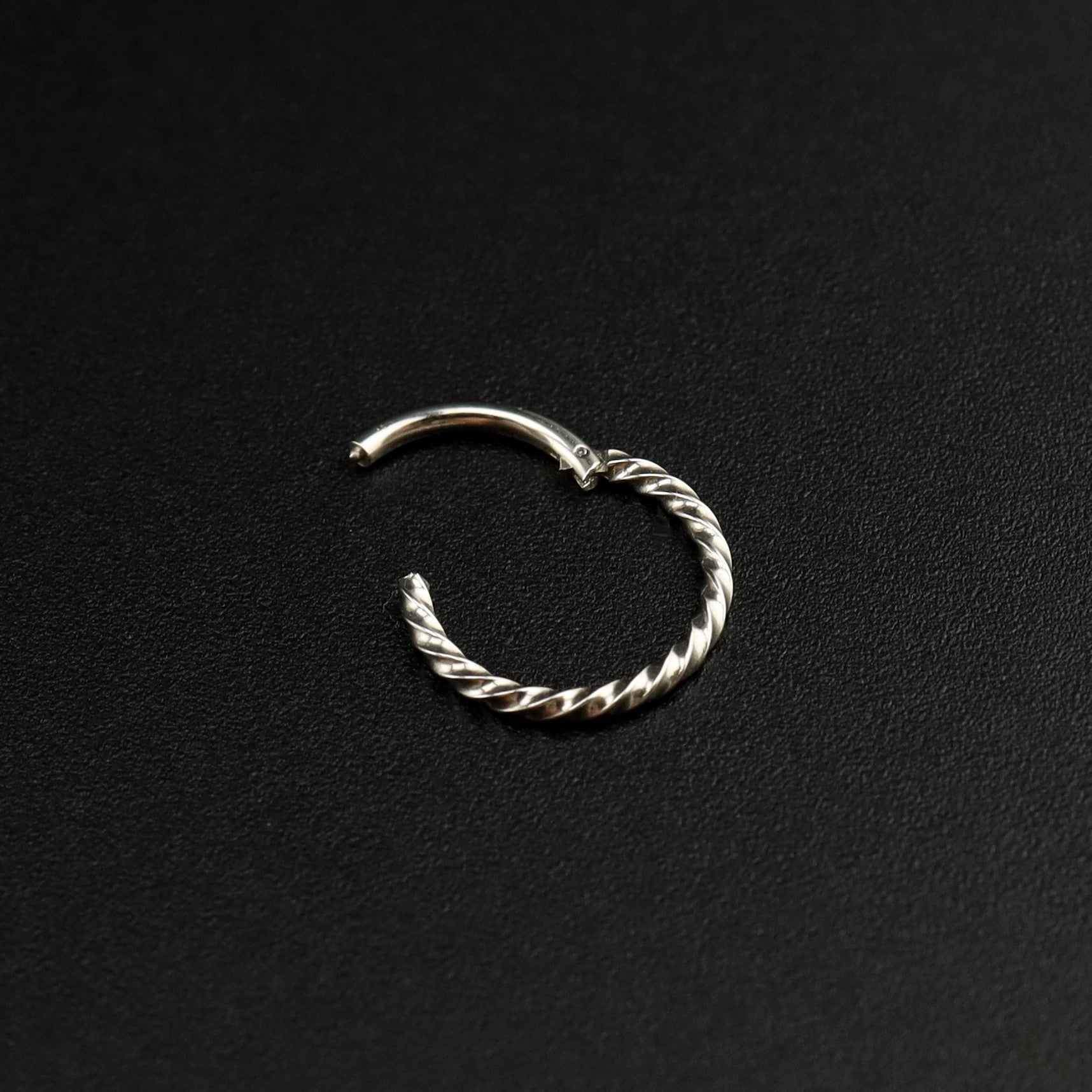 16G Twisted Rope Stainless Steel Segment Hoop - 16G Twisted Rope Stainless Steel Segment Hoop - Default Title by CRUXJEWELRY