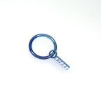 Titanium Segment Hoop with Baguette CZ - Titanium Segment Hoop with Baguette CZ - Blue-White Gradient / 6mm by CRUXJEWELRY