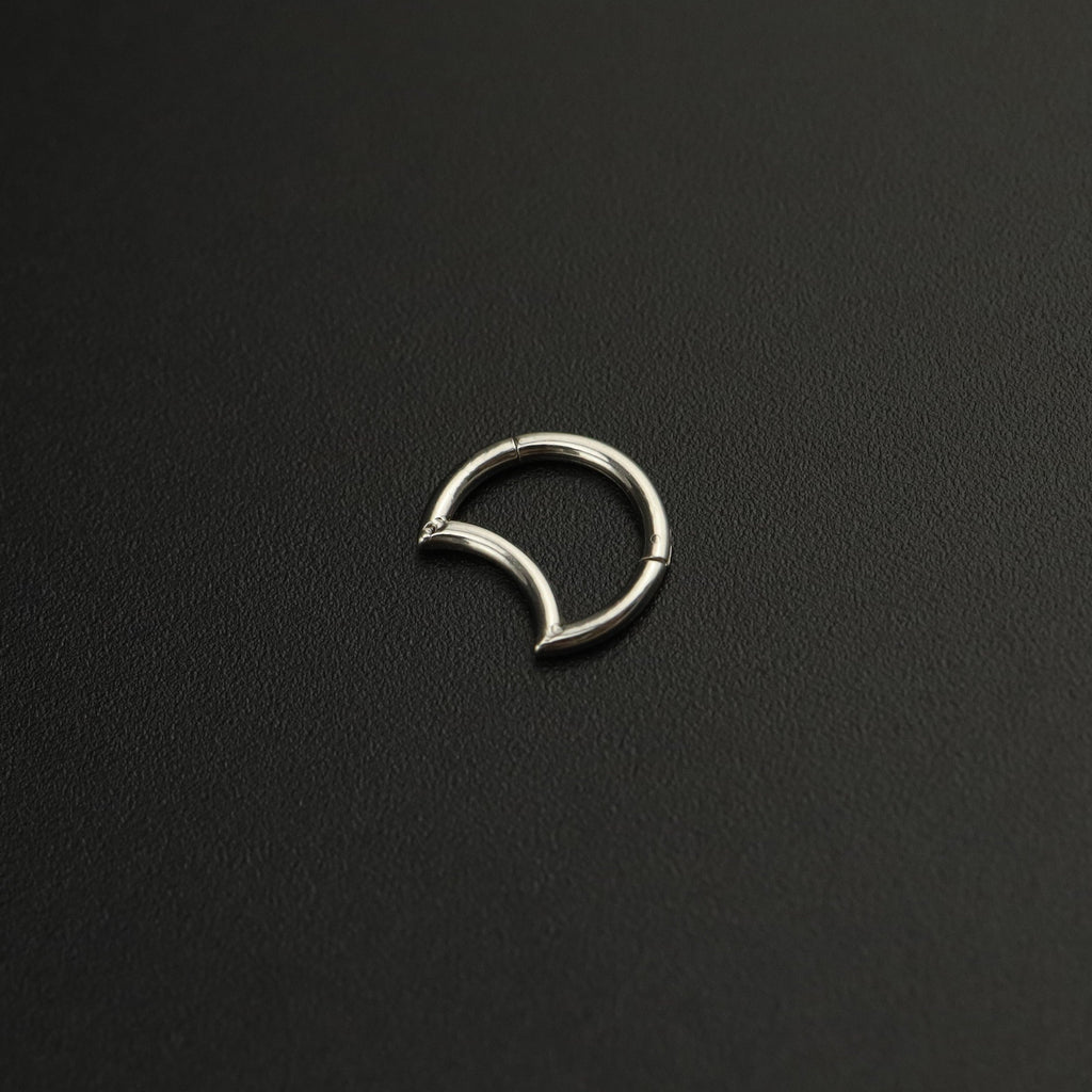 Moon Stainless Steel Segment Hoop - Moon Stainless Steel Segment Hoop - Default Title by CRUXJEWELRY