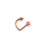 16G Opal Spike Titanium U-Ring - 16G Opal Spike Titanium U-Ring - Peach Pink / 8mm by CRUXJEWELRY