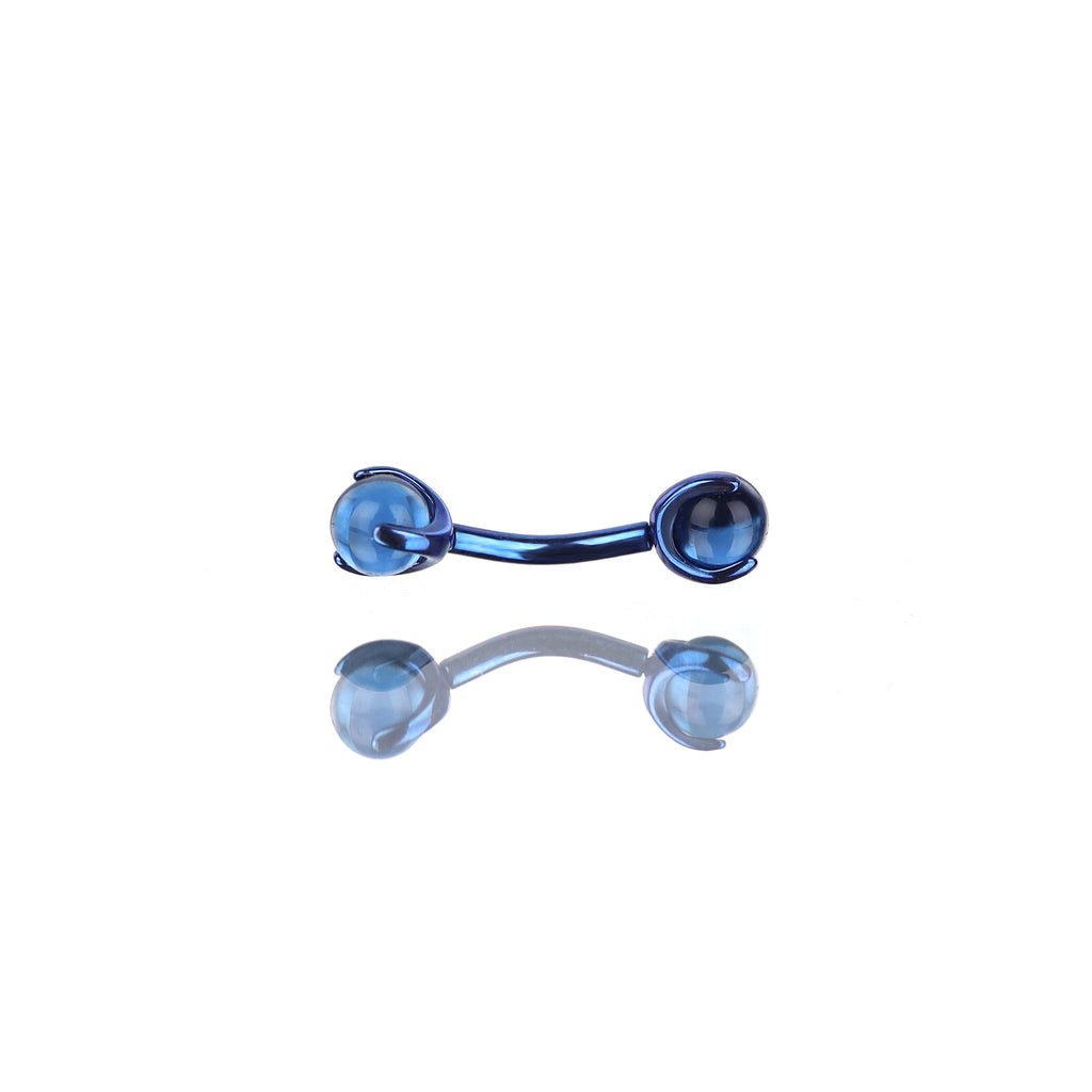 Round CZ Ball Internally Threaded Titanium Brow Studs - Round CZ Ball Internally Threaded Titanium Brow Studs - Blue / 6mm by CRUXJEWELRY