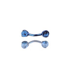 Round CZ Ball Internally Threaded Titanium Brow Studs - Round CZ Ball Internally Threaded Titanium Brow Studs - Blue / 6mm by CRUXJEWELRY