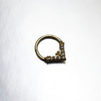 Triangular CZ stainless steel Clicker - Triangular CZ stainless steel Clicker - Gold by CRUXJEWELRY