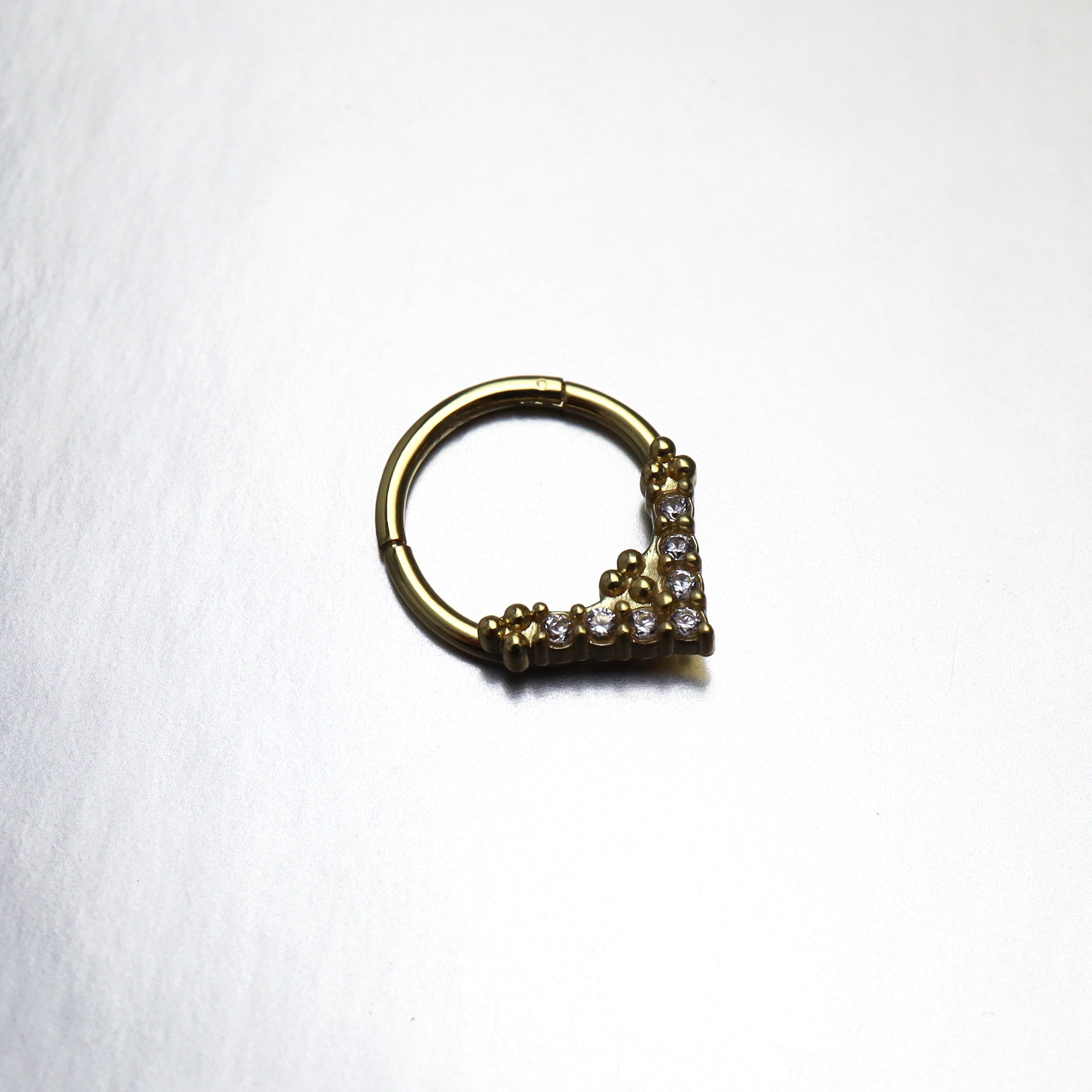 Triangular CZ stainless steel Clicker - Triangular CZ stainless steel Clicker - Gold by CRUXJEWELRY