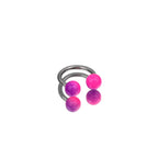 Colorful Acrylic Contrast Ball Horseshoe Ring - Colorful Acrylic Contrast Ball Horseshoe Ring - Pink-Purple Gradient / 8 mm by CRUXJEWELRY