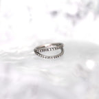 Double Hoop Engraved Titanium Segment Hoop - Double Hoop Engraved Titanium Segment Hoop - silver-1 by CRUXJEWELRY