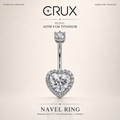 Heart-Shaped CZ F136 Ttitanium Belly Ring