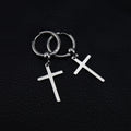 Minimalist Cross Pendant Stainless Steel Earrings - Minimalist Cross Pendant Stainless Steel Earrings - Single by CRUXJEWELRY
