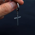 Minimalist Cross Pendant Stainless Steel Earrings - Minimalist Cross Pendant Stainless Steel Earrings - Single by CRUXJEWELRY