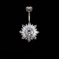 Sterling Silver Snowflake Navel Ring - Sterling Silver Snowflake Navel Ring - 6mm by CRUXJEWELRY