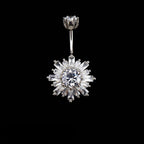 Sterling Silver Snowflake Navel Ring - Sterling Silver Snowflake Navel Ring - 6mm by CRUXJEWELRY