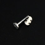 Internal Threaded Rose Heart Bat Dollar Sign Lip Ring - Internal Threaded Rose Heart Bat Dollar Sign Lip Ring - Bat / 6mm by CRUXJEWELRY