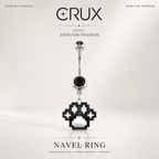 Paws & Purrs - Pixel Art Cat Paw Pendant Belly Ring