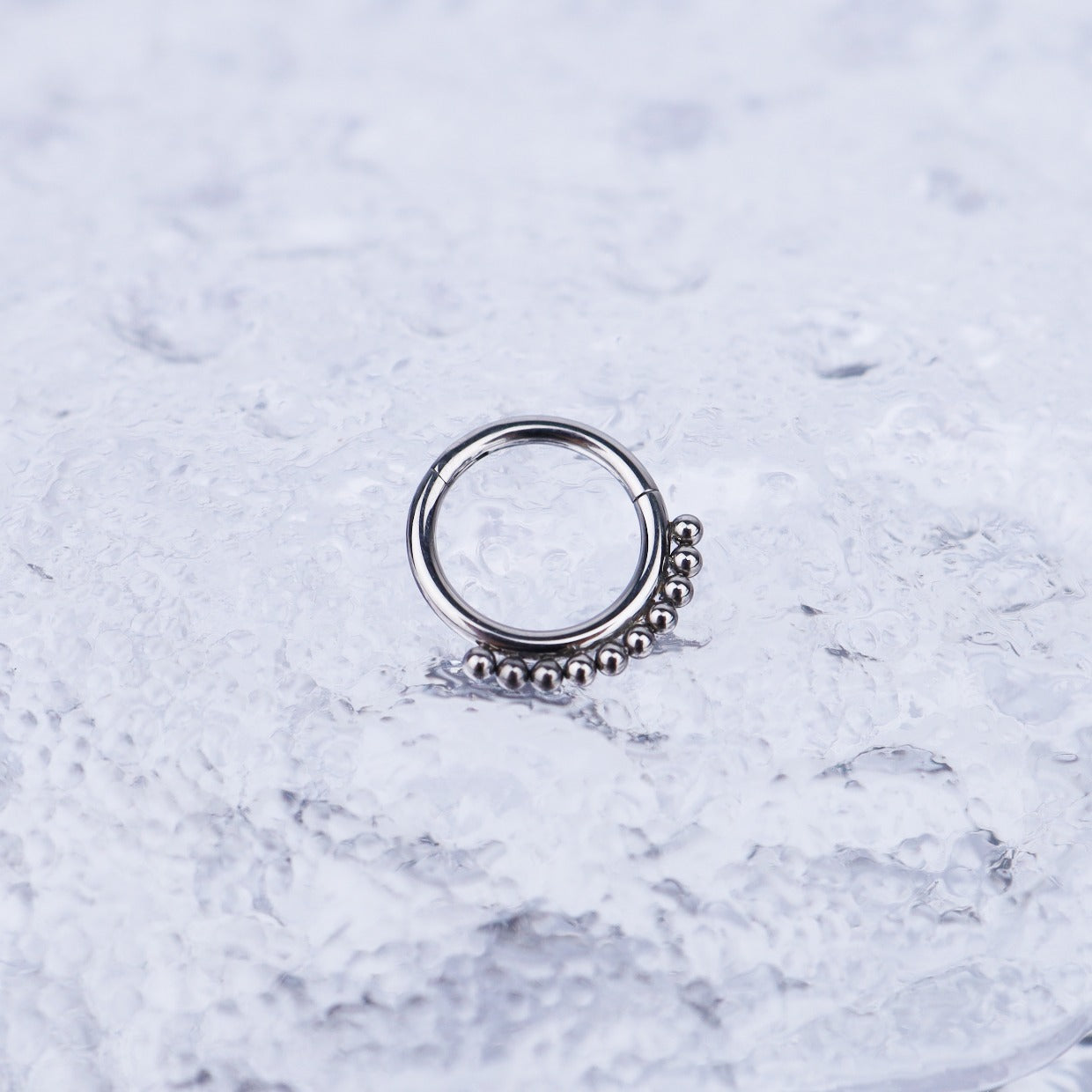 Sun Burst Titanium Segment Hoop - Sun Burst Titanium Segment Hoop - Sliver / Small by CRUXJEWELRY