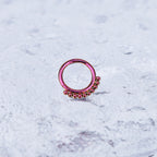 Sun Burst Titanium Segment Hoop - Sun Burst Titanium Segment Hoop - Red / Small by CRUXJEWELRY