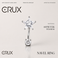 Pentagram CZ F136 Titanium Belly Ring