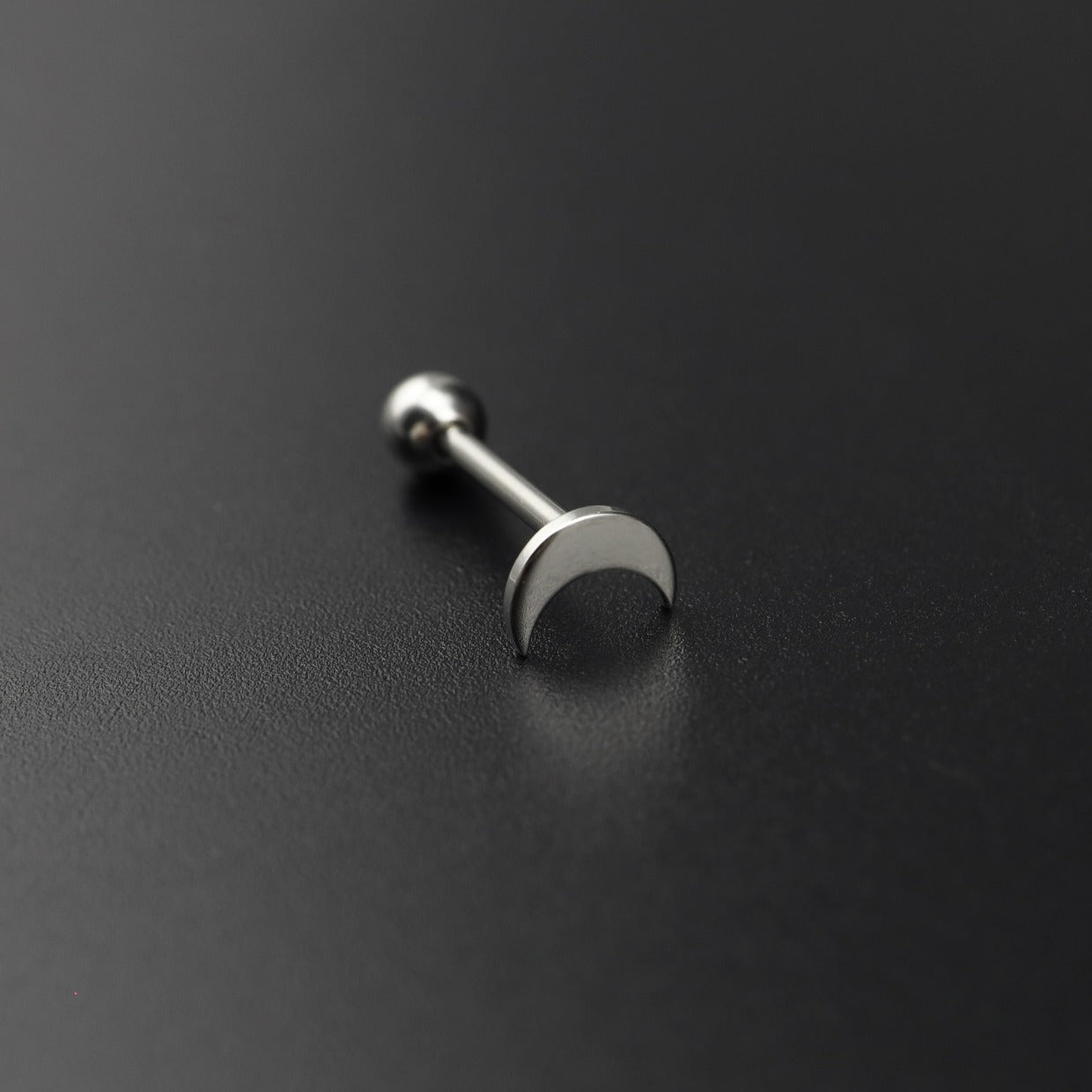 Retro Punk Star & Moon Tongue Stud - Retro Punk Star & Moon Tongue Stud - Sliver Moon / 12 mm by CRUXJEWELRY