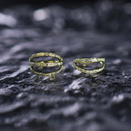 16G Titanium Clicker Ring with Triple/Double CZ - 16G Titanium Clicker Ring with Triple/Double CZ - Light Yellow / Double-Layer / 8mm by CRUXJEWELRY