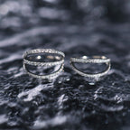 16G Titanium Clicker Ring with Triple/Double CZ - 16G Titanium Clicker Ring with Triple/Double CZ - White / Double-Layer / 8mm by CRUXJEWELRY