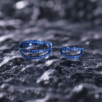 16G Titanium Clicker Ring with Triple/Double CZ - 16G Titanium Clicker Ring with Triple/Double CZ - Mist Blue / Double-Layer / 8mm by CRUXJEWELRY