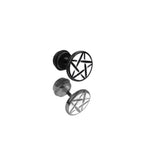 Punk Pentagram Externally Threaded Stainless Steel Ear Studs - Punk Pentagram Externally Threaded Stainless Steel Ear Studs - White by CRUXJEWELRY
