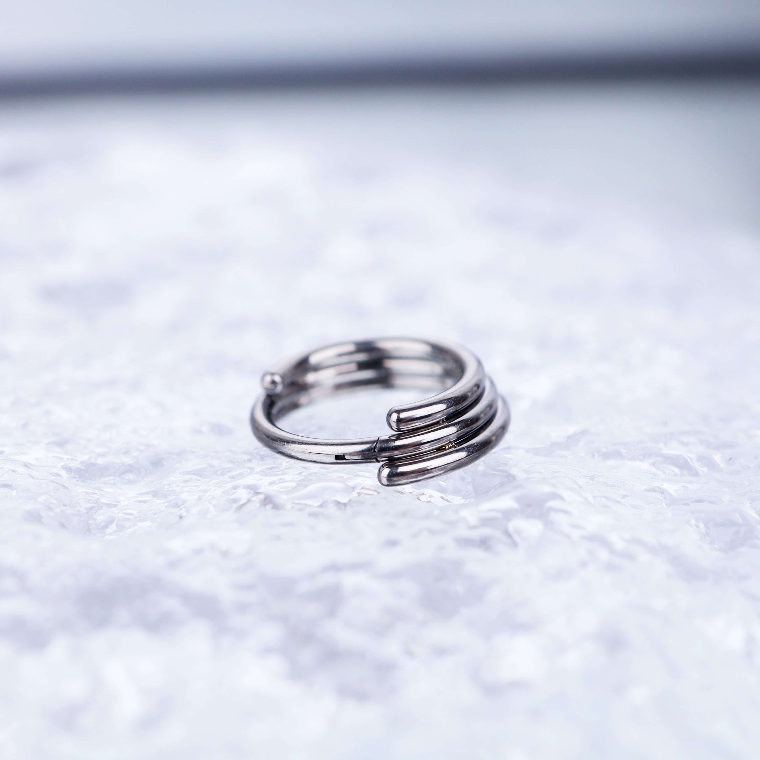 Three Row Triple Segment Septum Ring - Three Row Triple Segment Septum Ring - Sliver / 8 mm by CRUXJEWELRY