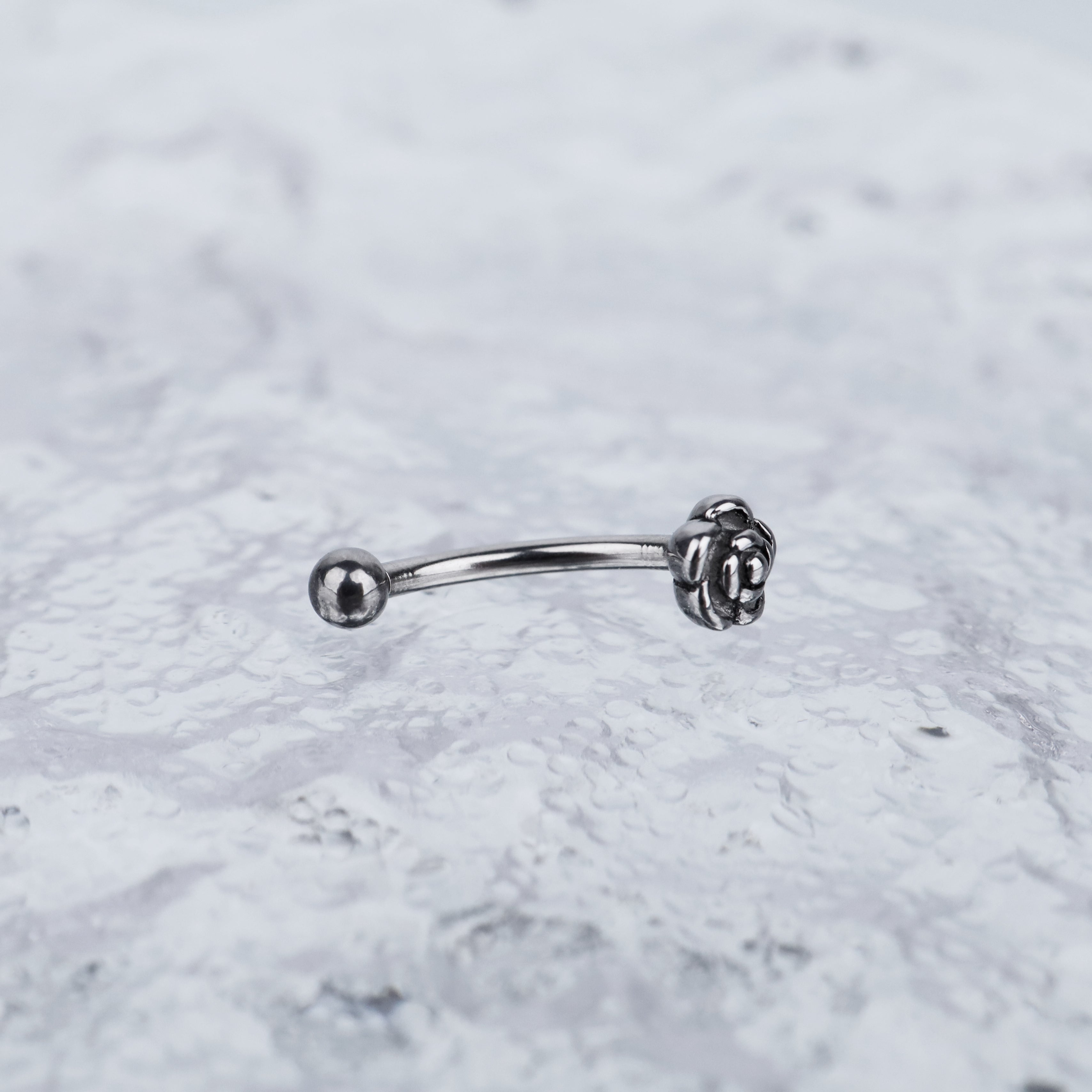 Rose Series Internally Threaded Stainless Steel Eyebrow Studs - Rose Series Internally Threaded Stainless Steel Eyebrow Studs - Rose-Ball by CRUXJEWELRY
