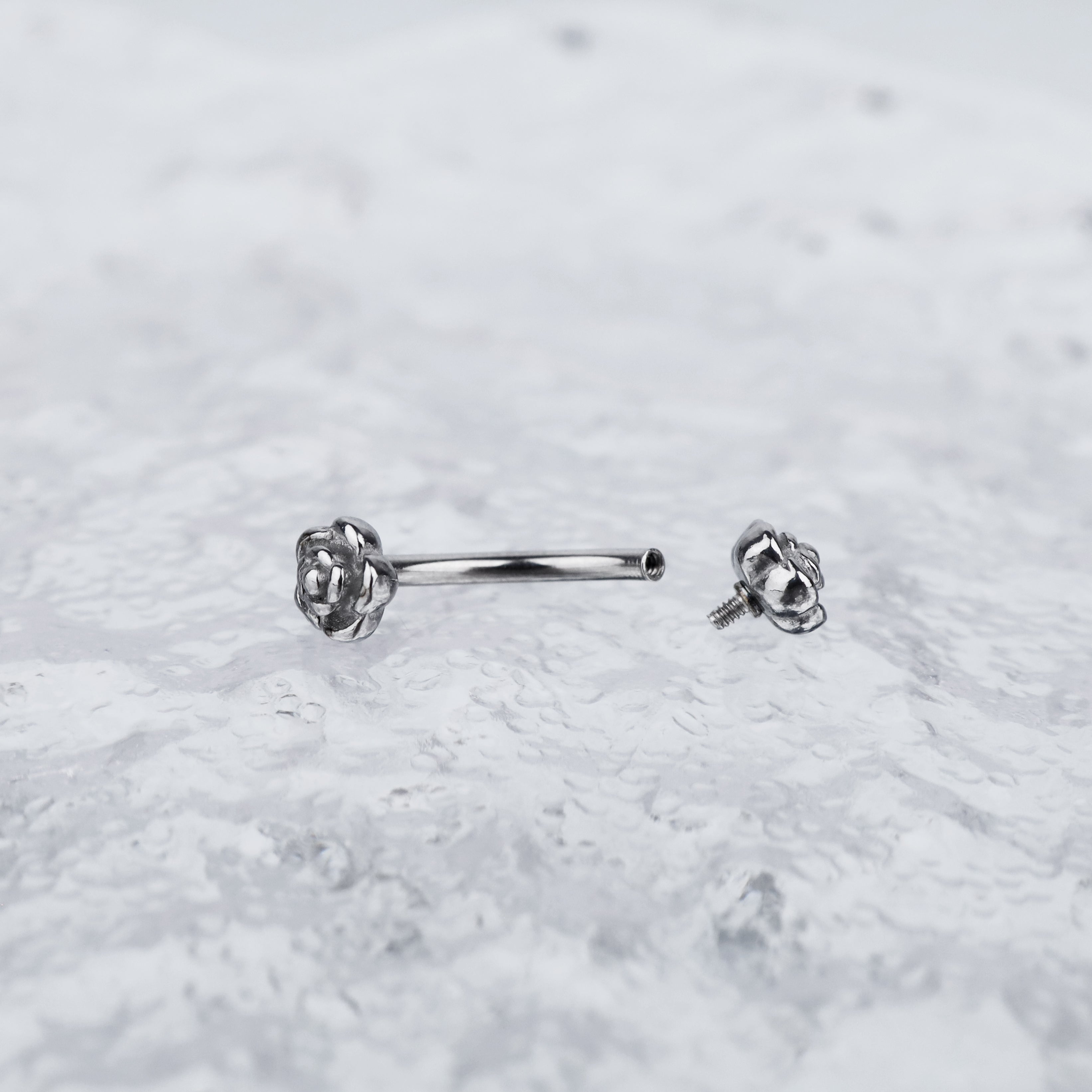 Rose Series Internally Threaded Stainless Steel Eyebrow Studs - Rose Series Internally Threaded Stainless Steel Eyebrow Studs - Rose-Ball by CRUXJEWELRY