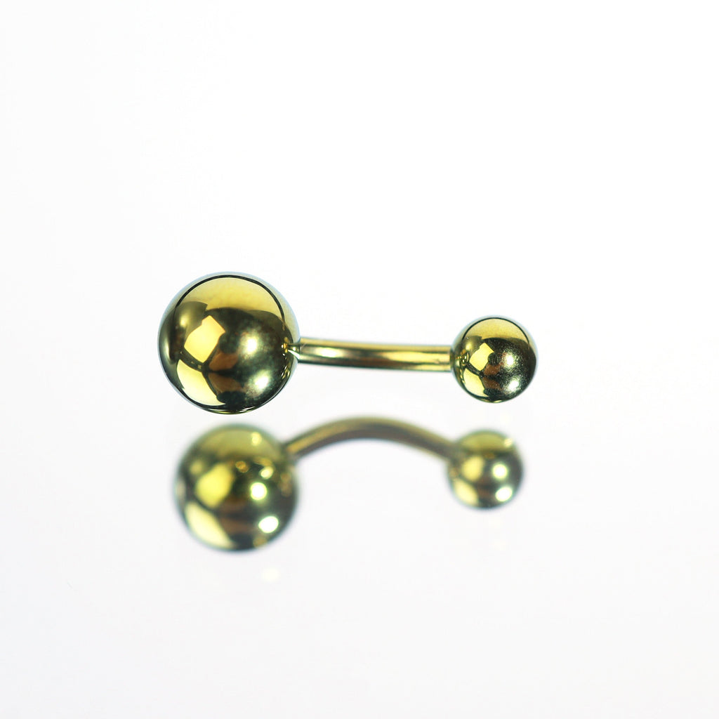 Classic Internally Threaded Titanium Belly Ring - Classic Internally Threaded Titanium Belly Ring - Yellow / 6 mm by CRUXJEWELRY