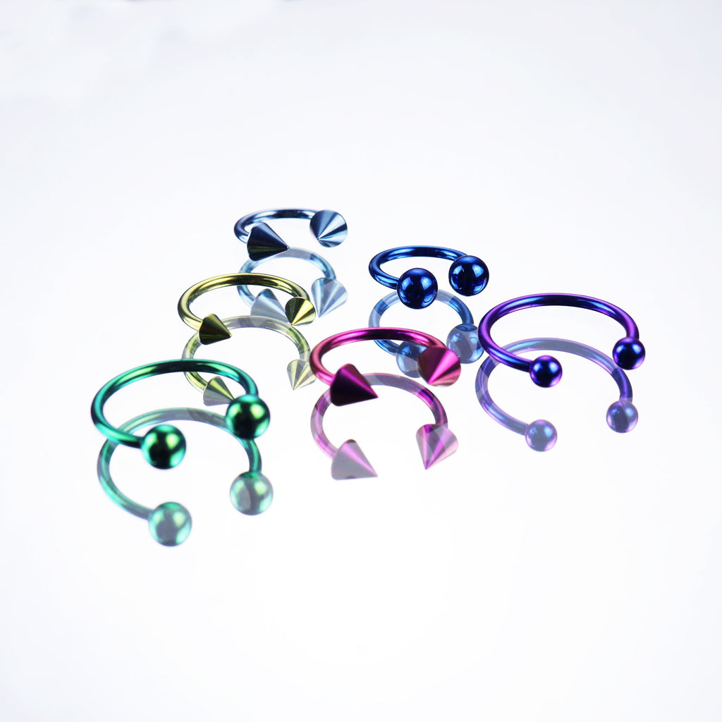 16G Internally Threaded Titanium Horseshoe ring - 16G Internally Threaded Titanium Horseshoe ring - Purple-Pink Gradient / 3 mm by CRUXJEWELRY